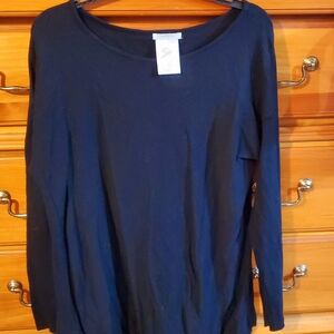 Matty M Women's Xl Black Long Sleeve Asymmetrical Top